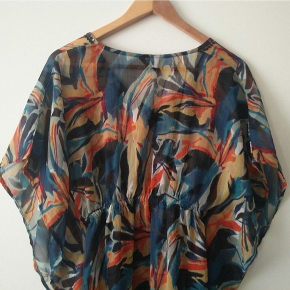Nwt Jessica Sheer Multicoloured Cover-up - Picture 6 of 10